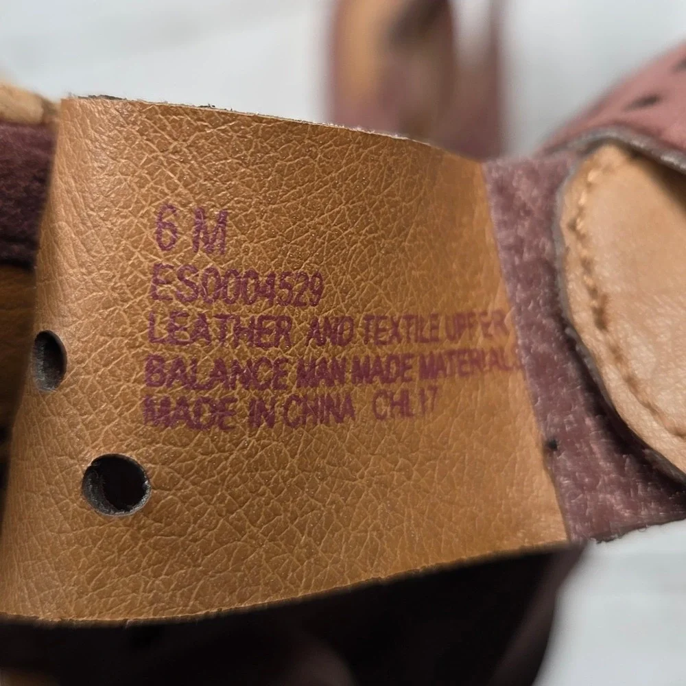 EuroSoft by Sofft Laser Cut Cork Wedge Sandals Women‎ 6M Mauve Brown ES0004529